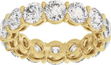 14K Gold Round Lab-Grown Diamond Low Profile Eternity Band - 4.3mm Stones - Yellow Gold - view 3