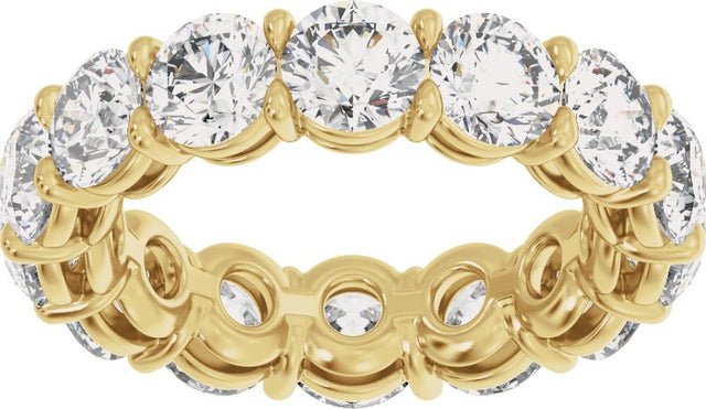 14K Gold Round Lab-Grown Diamond Low Profile Eternity Band - 4.3mm Stones - Yellow Gold - view 3
