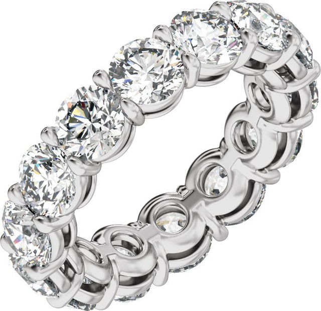 Platinum Round Natural Diamond Low Profile Eternity Band - 4.3mm Stones