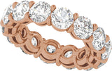 14K Gold Round Lab-Grown Diamond Low Profile Eternity Band - 4.3mm Stones - Rose Gold - view 5