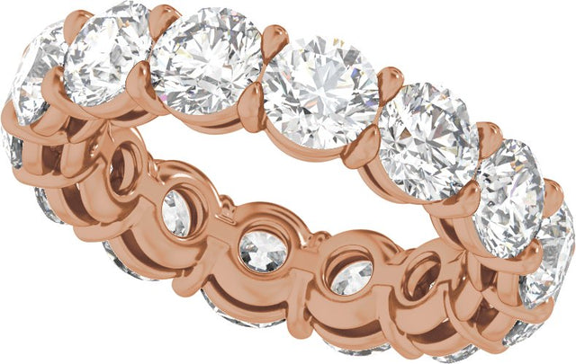 14K Gold Round Lab-Grown Diamond Low Profile Eternity Band - 4.3mm Stones - Rose Gold - view 5
