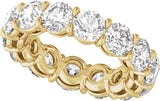 14K Gold Round Natural Diamond Low Profile Eternity Band - 4.3mm Stones - Yellow Gold - view 5