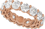 14K Gold Round Natural Diamond Low Profile Eternity Band - 4.3mm Stones - Rose Gold - view 5