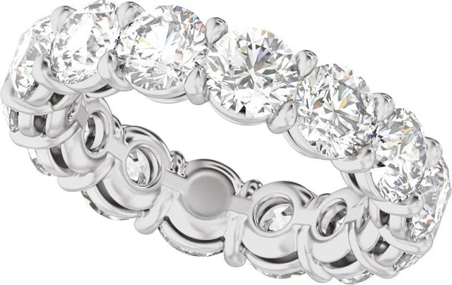 14K Gold Round Lab-Grown Diamond Low Profile Eternity Band - 4.3mm Stones - White Gold - view 5
