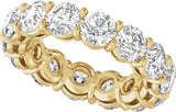 14K Gold Round Lab-Grown Diamond Low Profile Eternity Band - 4.3mm Stones - Yellow Gold - view 5