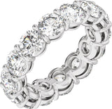 Platinum Round Natural Diamond Low Profile Eternity Band - 4.3mm Stones