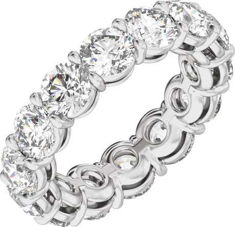 14K Gold Round Lab-Grown Diamond Low Profile Eternity Band - 4.3mm Stones - White Gold