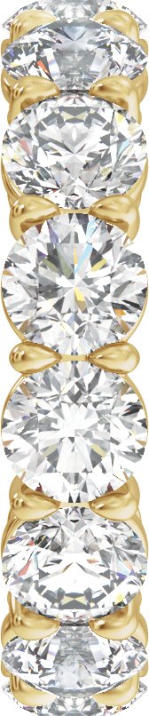 14K Gold Round Lab-Grown Diamond Low Profile Eternity Band - 4.3mm Stones - Yellow Gold - view 4