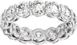 14K Gold Round Lab-Grown Diamond Low Profile Eternity Band - 4.3mm Stones - White Gold - view 3