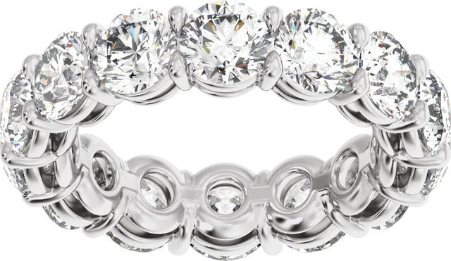 14K Gold Round Lab-Grown Diamond Low Profile Eternity Band - 4.3mm Stones - White Gold - view 3