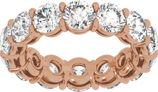 14K Gold Round Lab-Grown Diamond Low Profile Eternity Band - 4.3mm Stones - Rose Gold - view 3