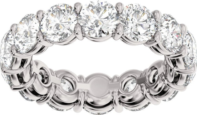 Platinum Round Natural Diamond Low Profile Eternity Band - 4.3mm Stones - view 3