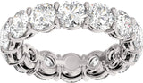 14K Gold Round Natural Diamond Low Profile Eternity Band - 4.3mm Stones - White Gold - view 3