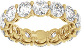 14K Gold Round Natural Diamond Low Profile Eternity Band - 4.3mm Stones - Yellow Gold - view 3