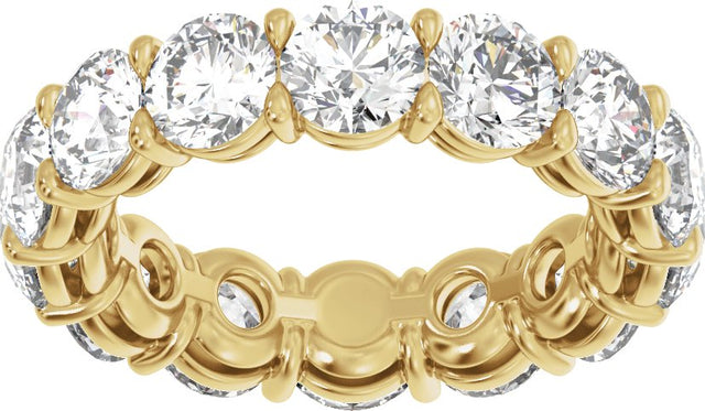 14K Gold Round Lab-Grown Diamond Low Profile Eternity Band - 4.3mm Stones - Yellow Gold - view 3