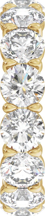 14K Gold Round Lab-Grown Diamond Low Profile Eternity Band - 4.3mm Stones - Yellow Gold - view 4