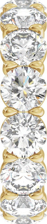 14K Gold Round Natural Diamond Low Profile Eternity Band - 4.3mm Stones - Yellow Gold - view 4