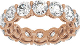 14K Gold Round Lab-Grown Diamond Low Profile Eternity Band - 4.3mm Stones - Rose Gold - view 3