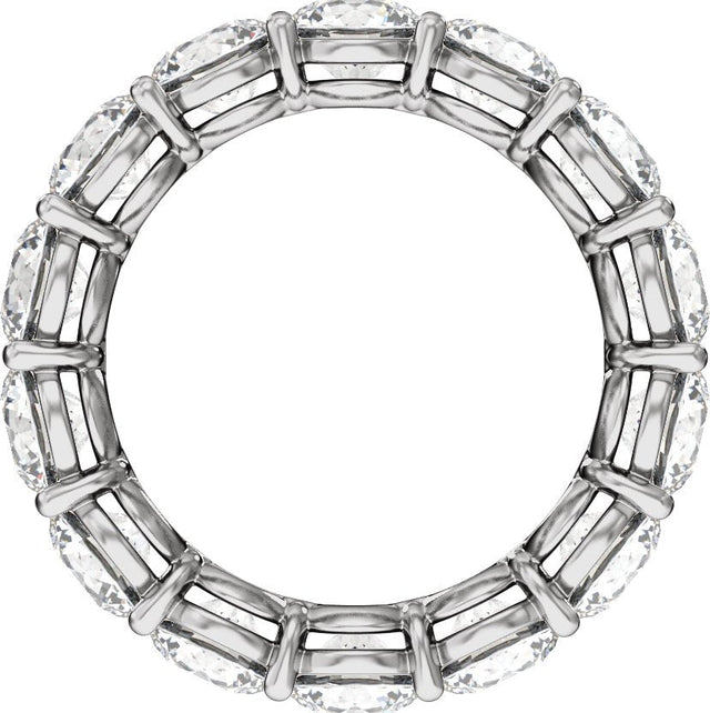 14K Gold Round Lab-Grown Diamond Low Profile Eternity Band - 4.3mm Stones - White Gold - view 2