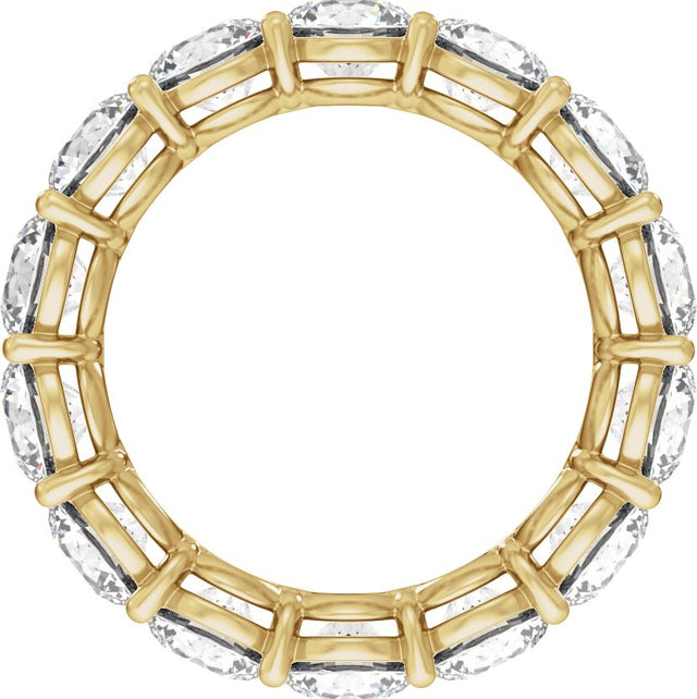 14K Gold Round Lab-Grown Diamond Low Profile Eternity Band - 4.3mm Stones - Yellow Gold - view 2