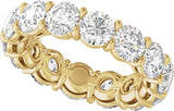 14K Gold Round Natural Diamond Low Profile Eternity Band - 4.3mm Stones - Yellow Gold - view 5