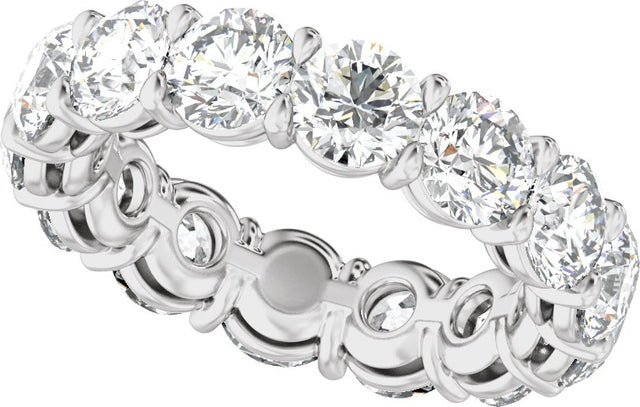 14K Gold Round Natural Diamond Low Profile Eternity Band - 4.3mm Stones - White Gold - view 5