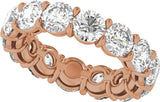 14K Gold Round Lab-Grown Diamond Low Profile Eternity Band - 4.3mm Stones - Rose Gold - view 5
