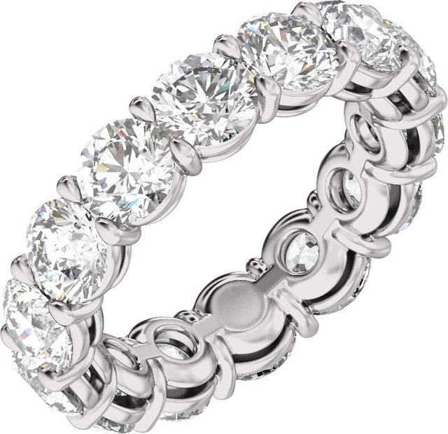 14K Gold Round Lab-Grown Diamond Low Profile Eternity Band - 4.3mm Stones - White Gold