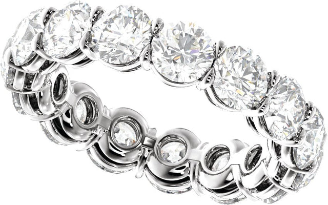 Platinum Round Natural Diamond Low Profile Eternity Band - 4.3mm Stones - view 5
