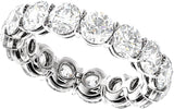 14K Gold Round Natural Diamond Low Profile Eternity Band - 4.3mm Stones - White Gold - view 5