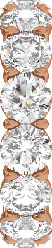 14K Gold Round Natural Diamond Low Profile Eternity Band - 4.3mm Stones - Rose Gold - view 4