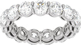 14K Gold Round Natural Diamond Low Profile Eternity Band - 4.3mm Stones - White Gold - view 3