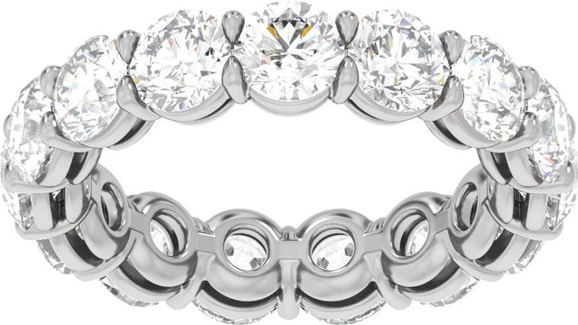 Platinum Round Lab-Grown Diamond Low Profile Eternity Band - 4.3mm Stones - view 3