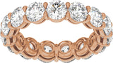 14K Gold Round Lab-Grown Diamond Low Profile Eternity Band - 4.3mm Stones - Rose Gold - view 3