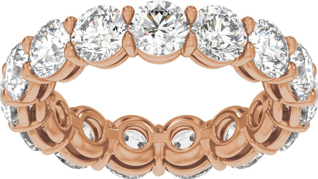 14K Gold Round Lab-Grown Diamond Low Profile Eternity Band - 4.3mm Stones - Rose Gold - view 3