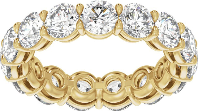14K Gold Round Lab-Grown Diamond Low Profile Eternity Band - 4.3mm Stones - Yellow Gold - view 2