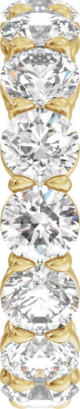 14K Gold Round Lab-Grown Diamond Low Profile Eternity Band - 4.3mm Stones - Yellow Gold - view 3