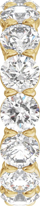 14K Gold Round Lab-Grown Diamond Low Profile Eternity Band - 4.3mm Stones - Yellow Gold - view 3