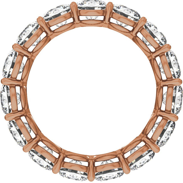 14K Gold Round Lab-Grown Diamond Low Profile Eternity Band - 4.3mm Stones - Rose Gold - view 2