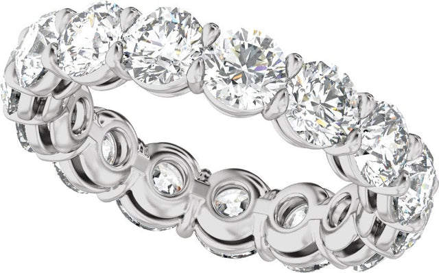 14K Gold Round Lab-Grown Diamond Low Profile Eternity Band - 4.3mm Stones - White Gold - view 5