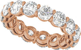 14K Gold Round Lab-Grown Diamond Low Profile Eternity Band - 4.3mm Stones - Rose Gold - view 5