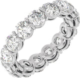 Platinum Round Natural Diamond Low Profile Eternity Band - 4.3mm Stones