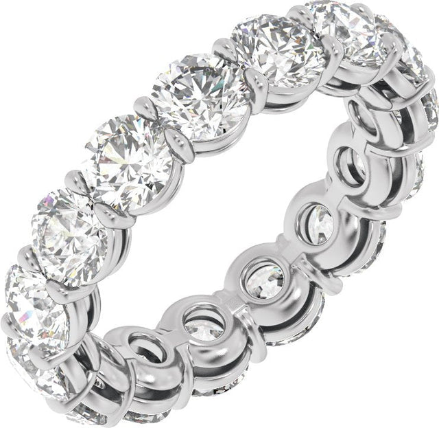 Platinum Round Lab-Grown Diamond Low Profile Eternity Band - 4.3mm Stones