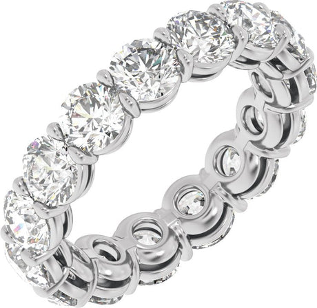 14K Gold Round Lab-Grown Diamond Low Profile Eternity Band - 4.3mm Stones - White Gold