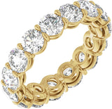 14K Gold Round Lab-Grown Diamond Low Profile Eternity Band - 4.3mm Stones - Yellow Gold