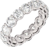 Platinum Round Natural Diamond Low Profile Eternity Band - 4.3mm Stones