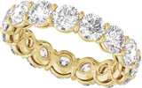 14K Gold Round Lab-Grown Diamond Low Profile Eternity Band - 4.3mm Stones - Yellow Gold - view 5