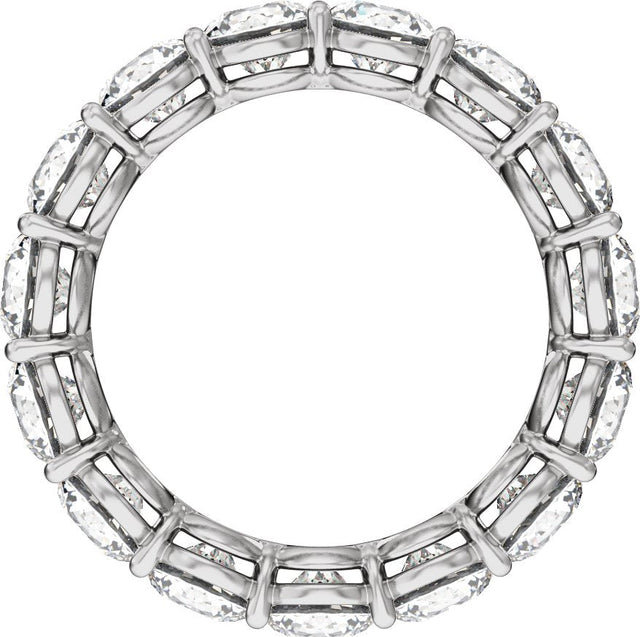 14K Gold Round Lab-Grown Diamond Low Profile Eternity Band - 4.3mm Stones - White Gold - view 2