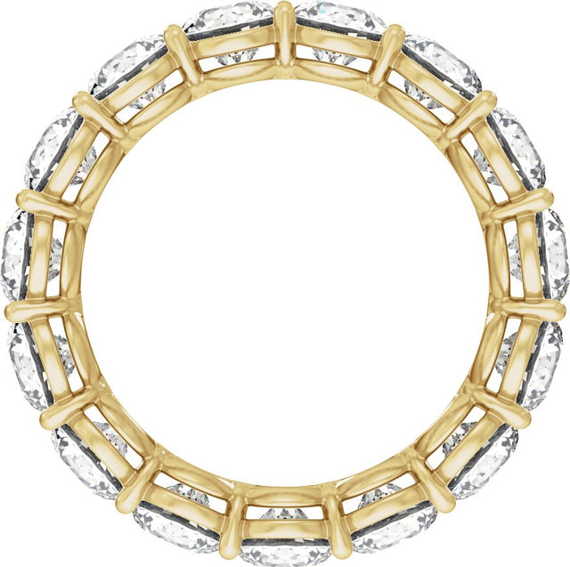 14K Gold Round Natural Diamond Low Profile Eternity Band - 4.3mm Stones - Yellow Gold - view 2