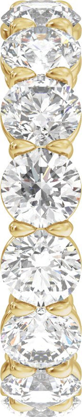 14K Gold Round Lab-Grown Diamond Low Profile Eternity Band - 4.3mm Stones - Yellow Gold - view 4